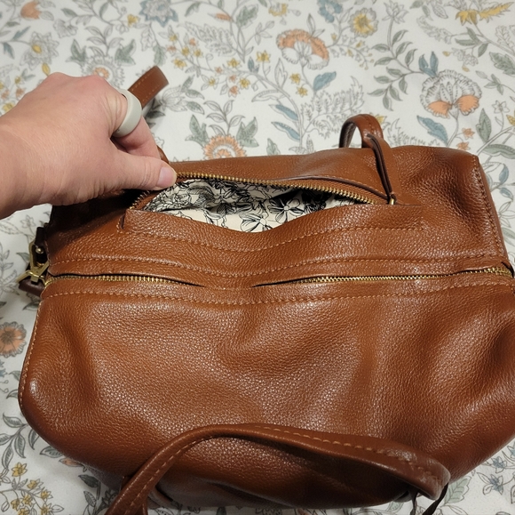 Vera Bradley Brown Leather Mallory Sachel - Picture 8 of 13